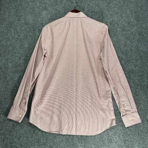 Banana Republic Shirt Mens Large Non Iron Tailored Slim Fit Red Cotton Check - Picture 7 of 8